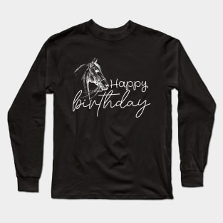 birthday Horses Ferme Funny Horse Lover For Xmas Women Men Long Sleeve T-Shirt